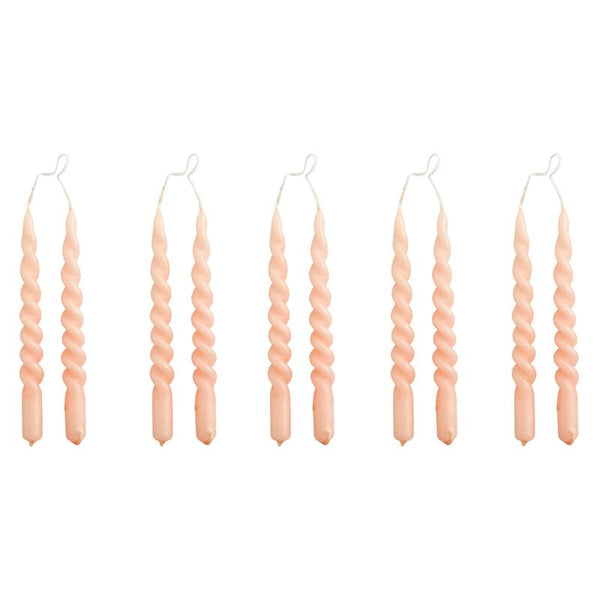 Mini-Wirbelkerzen - Pink 10er Set