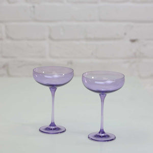 Coloured Champagne Coupe, Set of 2 Pieces, Violet Thirst