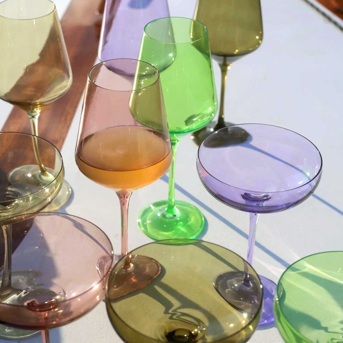 Farbige Champagnerschalen, 2er Set -  Violet Thirst