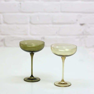 Coloured Champagne Coupe, Combination Set of 2, Gossamer