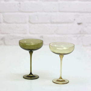 Coloured Cocktail Coupe Glass, Combination Set of 2, Gossamer