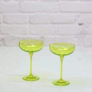 Coloured Champagne Coupe, Set of 2 Pieces, Neon Spill