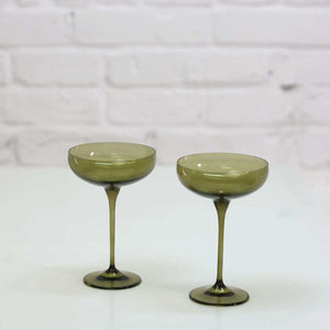 Coloured Champagne Coupe, Set of 2 Pieces, Shadow Moon
