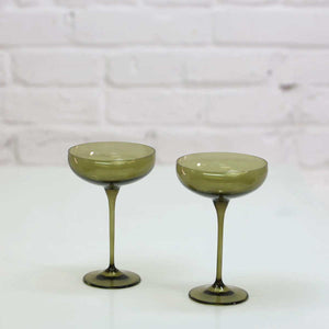 Coloured Cocktail Coupe Glass, Set of 2 Pieces, Shadow Moon