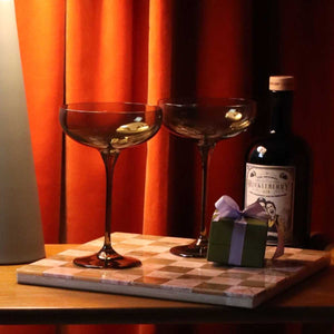 Coloured Cocktail Coupe Glass, Set of 2 Pieces, Shadow Moon