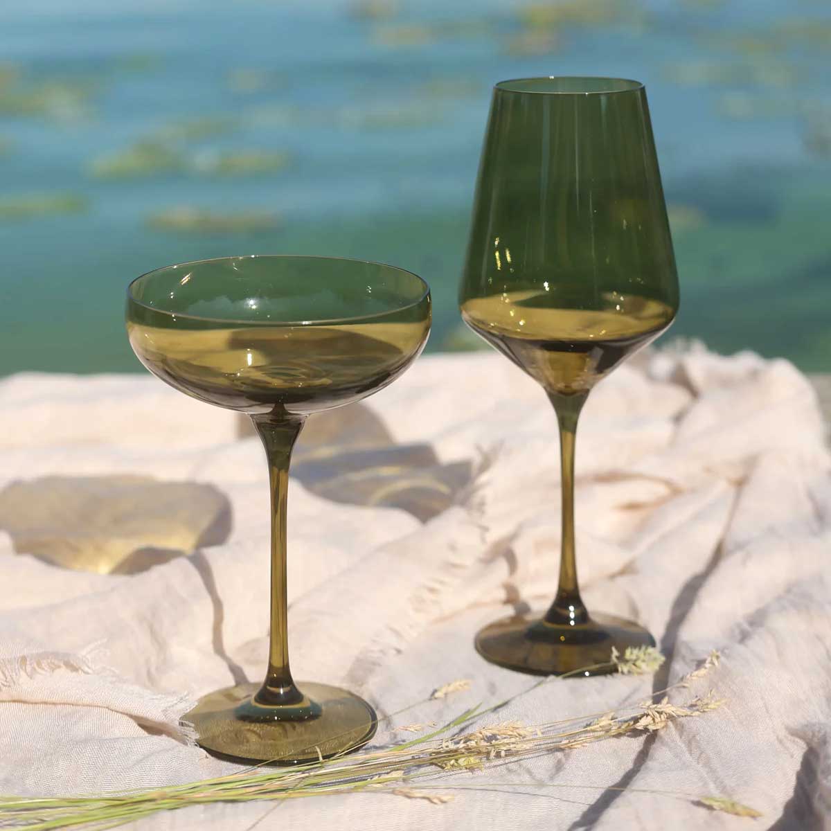Coloured Cocktail Glasses, Set of 2 Pieces, Shadow Moon