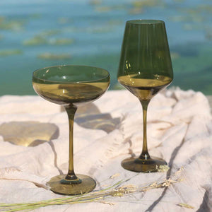 Coloured Champagne Coupe, Set of 2 Pieces, Shadow Moon