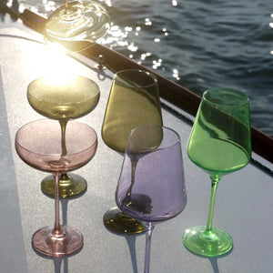 Farbige Champagnerschalen, 2er Set -  Smoky Rosé