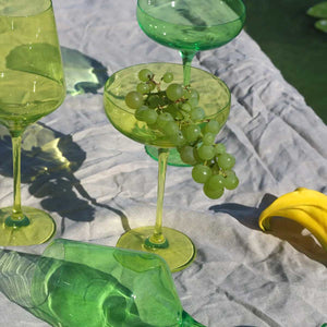Coloured Cocktail Coupe Glass, Set of 6 Pieces, Neon Spill