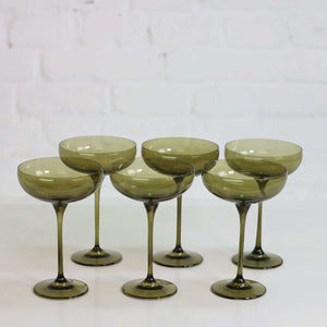Coloured Cocktail Coupe Glass, Set of 6 Pieces, Shadow Moon
