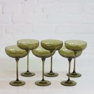 Coloured Champagne Coupe, Set of 6 Pieces, Shadow Moon