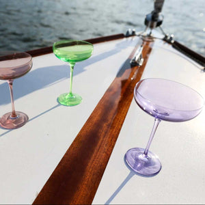 Coloured Cocktail Coupe Glass, Set of 6 Pieces, Violet Thirst