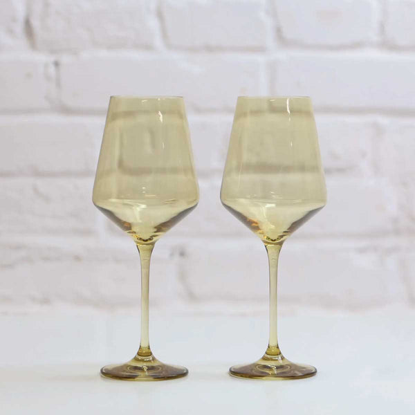 Coloured Wine Glass, Set of 2 Pieces, Golden Shroom