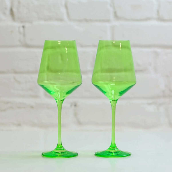 Coloured Wine Glass, Set of 2 Pieces, Wasabi