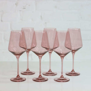 Coloured Wine Glass, Set of 6 Pieces, Smoky Rosé