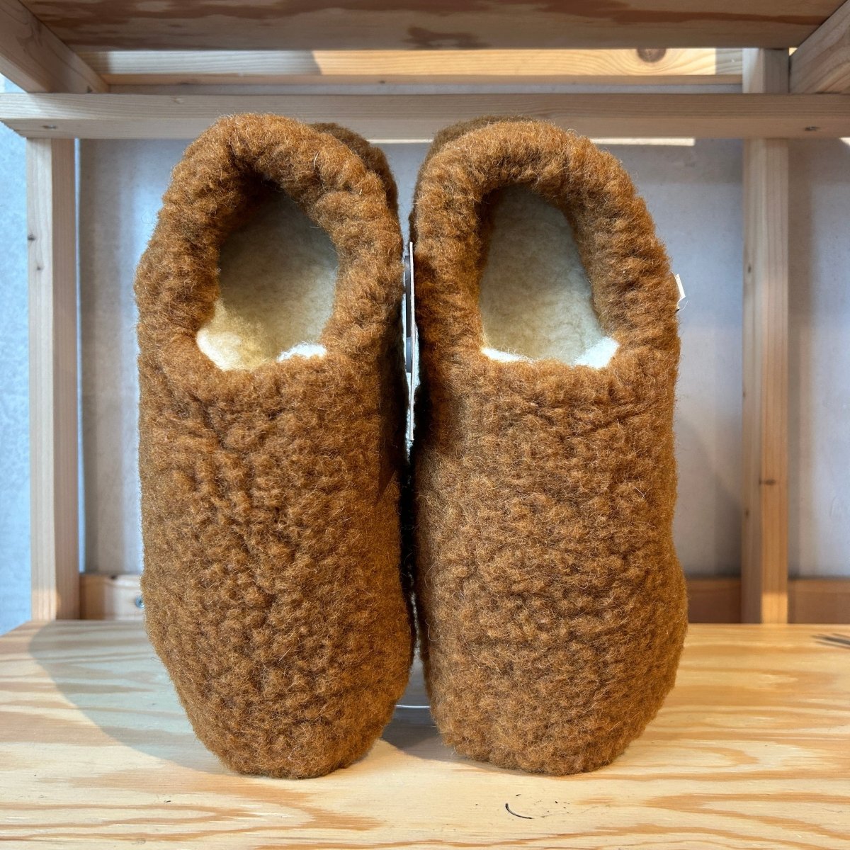 Unisex Wool Slippers - Caramel One Tone