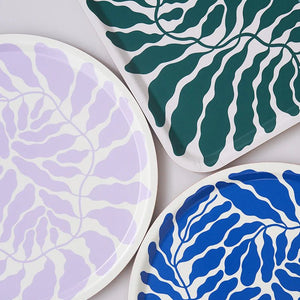 Green Leaves Rectangle Art Tray