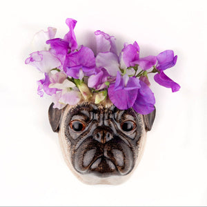 Fawn Pug Wall Vase