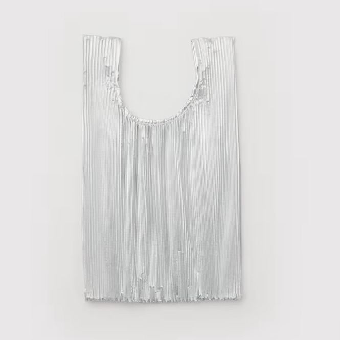Pleated Baggu - Chrome Metallic