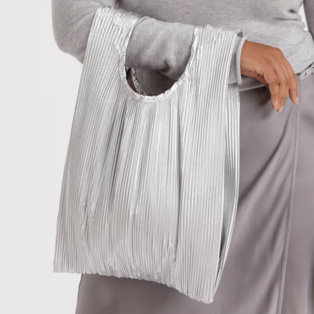 Pleated Baggu - Chrome Metallic