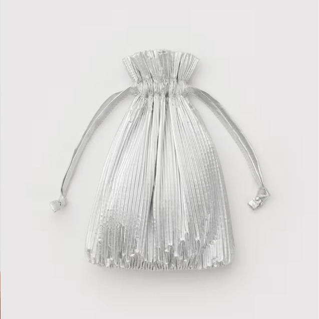 Pleated Baggu - Chrome Metallic