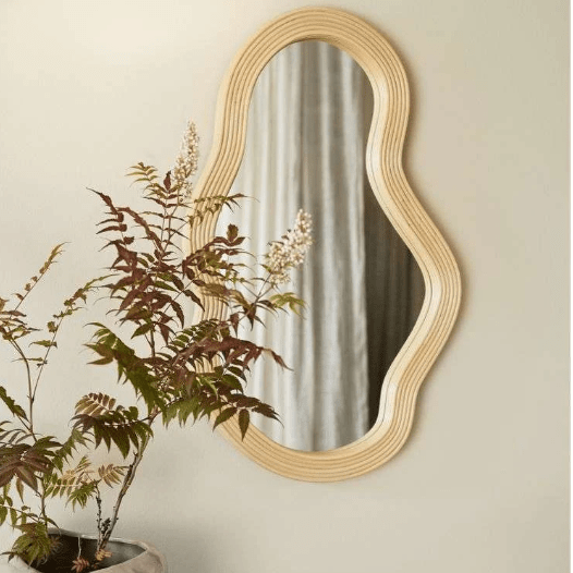 Pond Mirror Medium Rattan