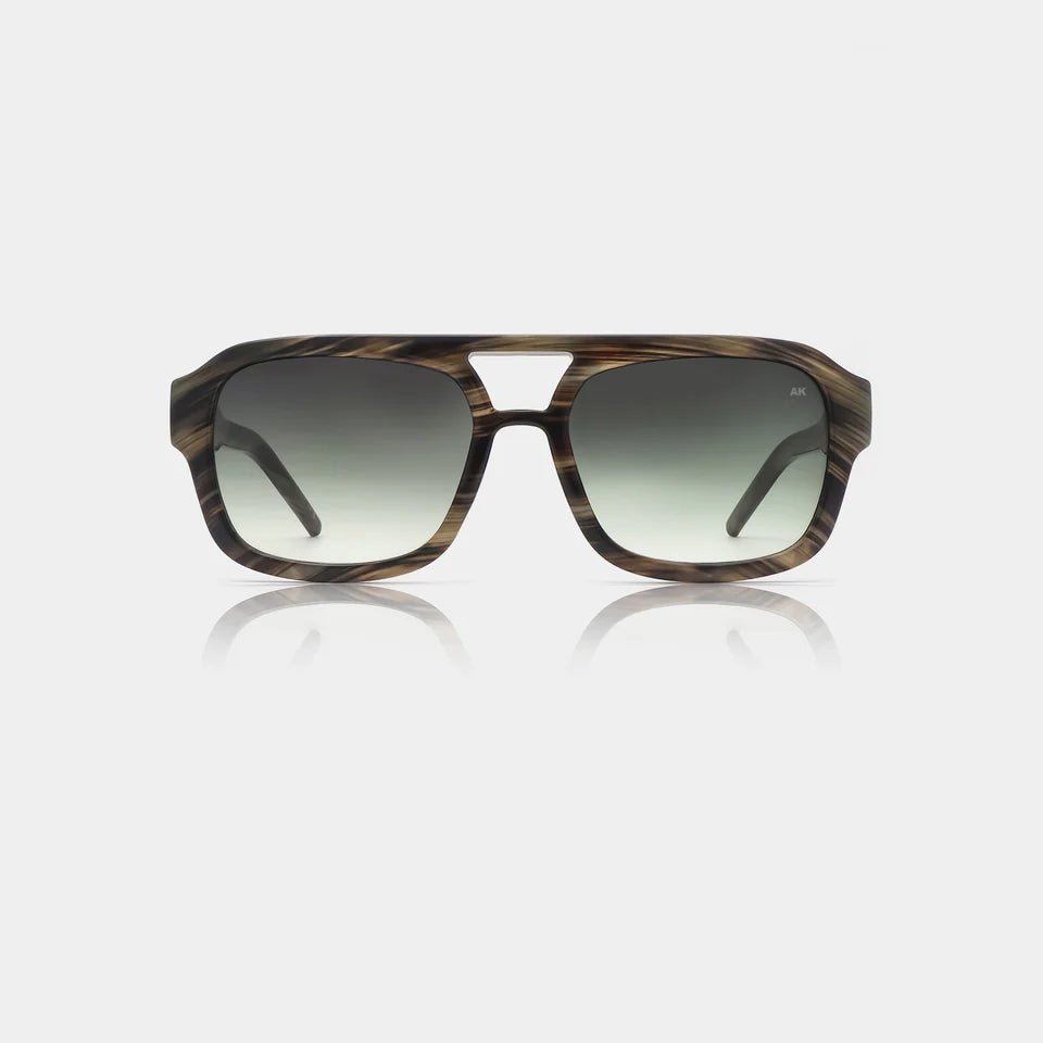 A. Kjaerbede Kaya sunglasses with black frames and dark tinted lenses, stylish eyewear for sun protection.