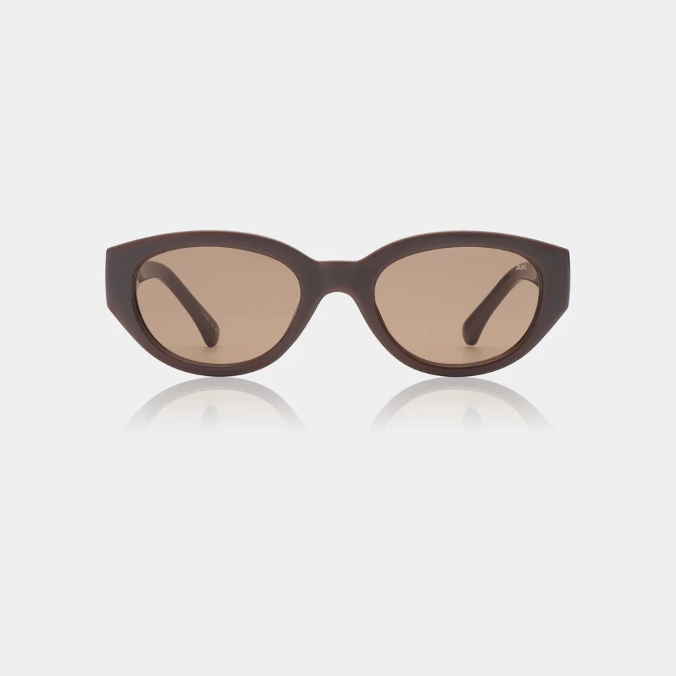 A. Kjaerbede Winnie sunglasses featuring round frames and dark tinted lenses, stylish and lightweight for everyday wear.