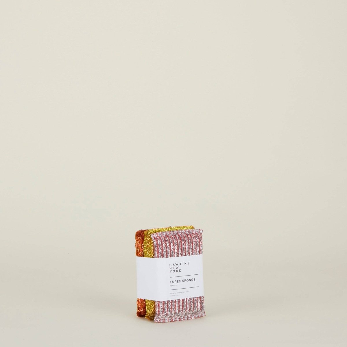 Lurex Sponges Set of 3: Pink / Terracotta / Gold