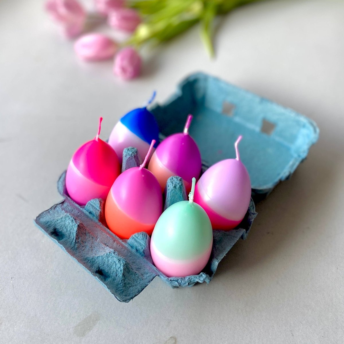 Dip Dye Egg Candles - Six Pack