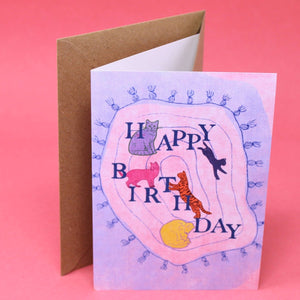 Happy Birthday Cats Greetings Card