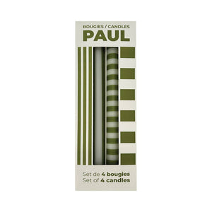 Long Green Paul Candles - Set of 4