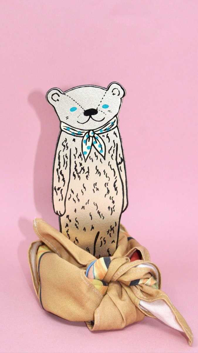 Gold bear-shaped bookmark by Ark Colour Design, featuring a detailed, decorative design perfect for marking pages in books.