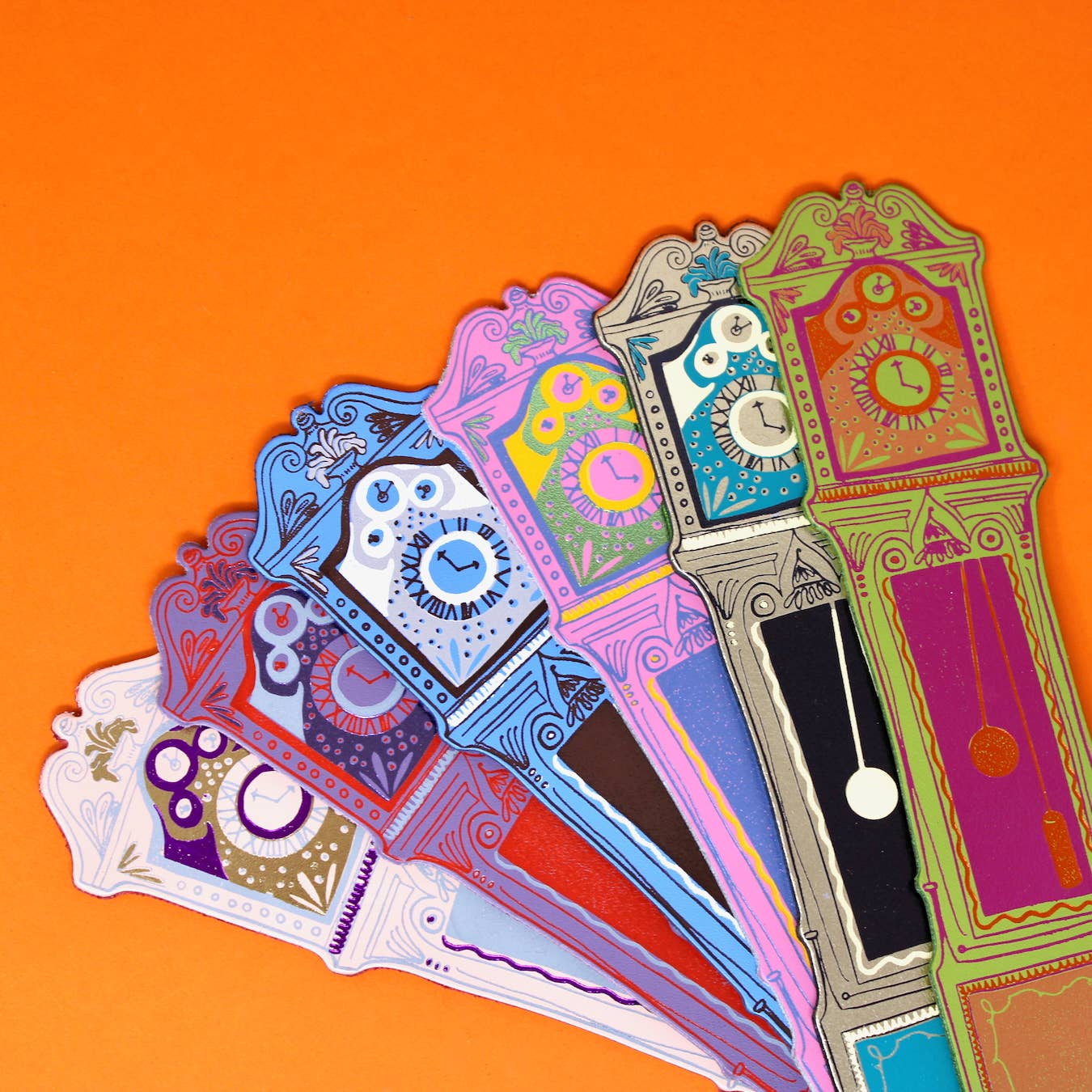 Grandfather Clock Bookmark: Hot Pink