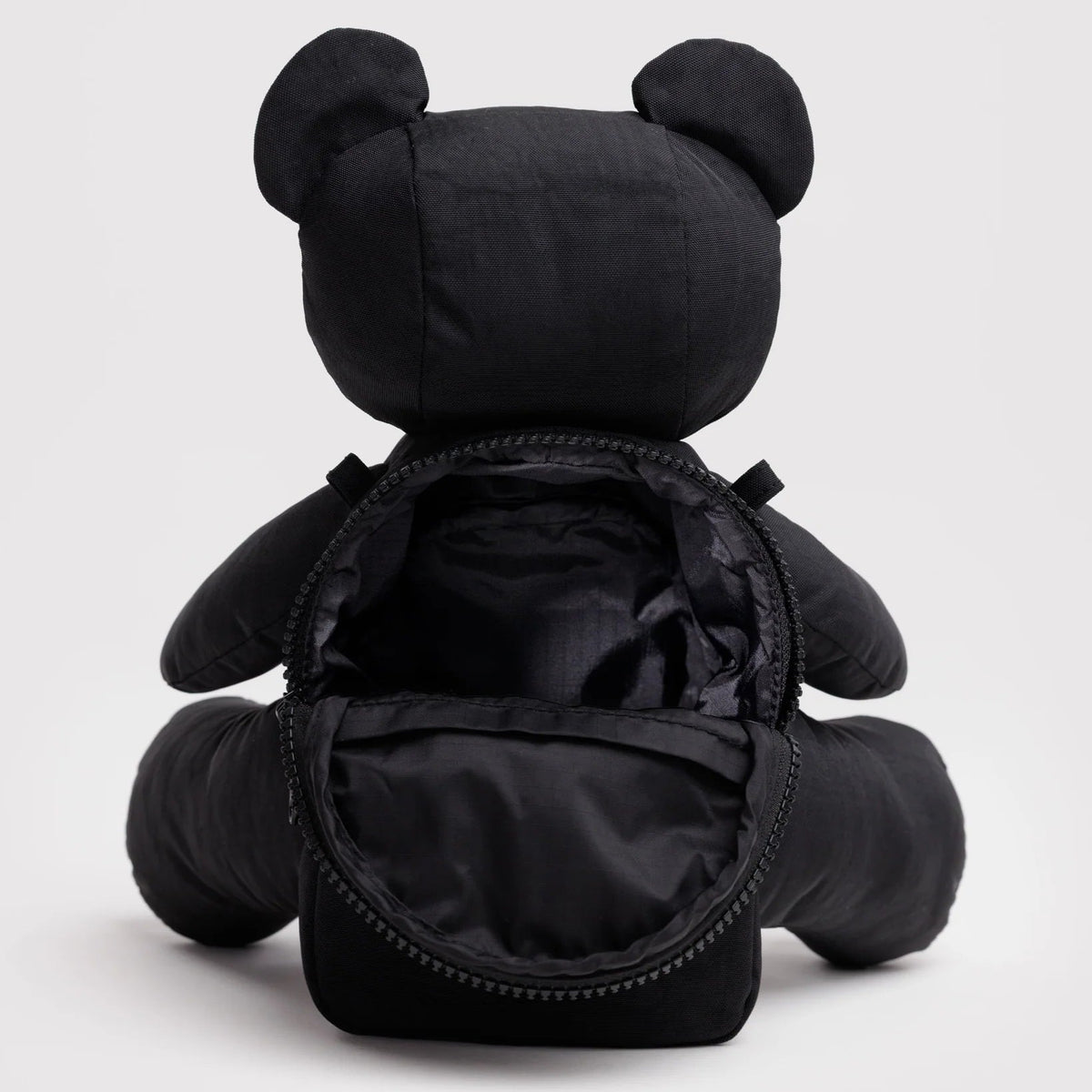 Black Bear Bag from Baggu featuring a sleek black fabric with a bear illustration, perfect for casual carry.