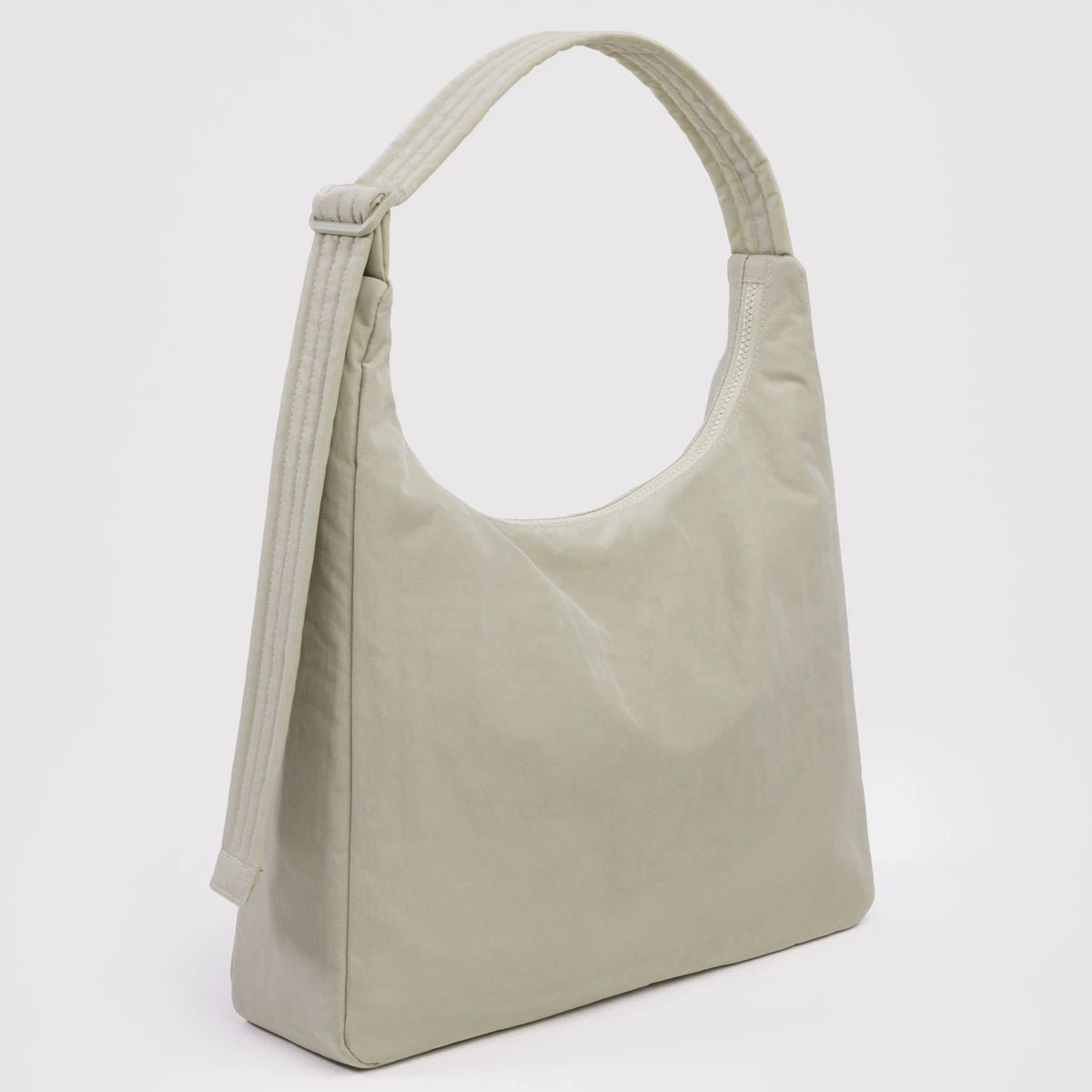 Beige shoulder bag on a light gray background