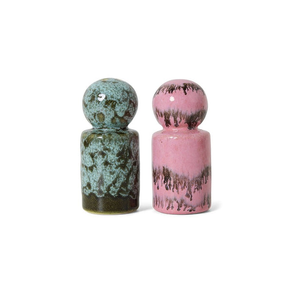 70s Ceramics Pepper & Salt Shakers - Baroque