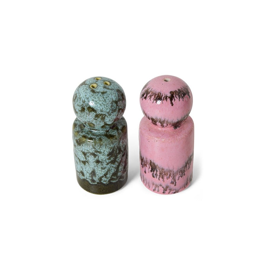 70s Ceramics Pepper & Salt Shakers - Baroque