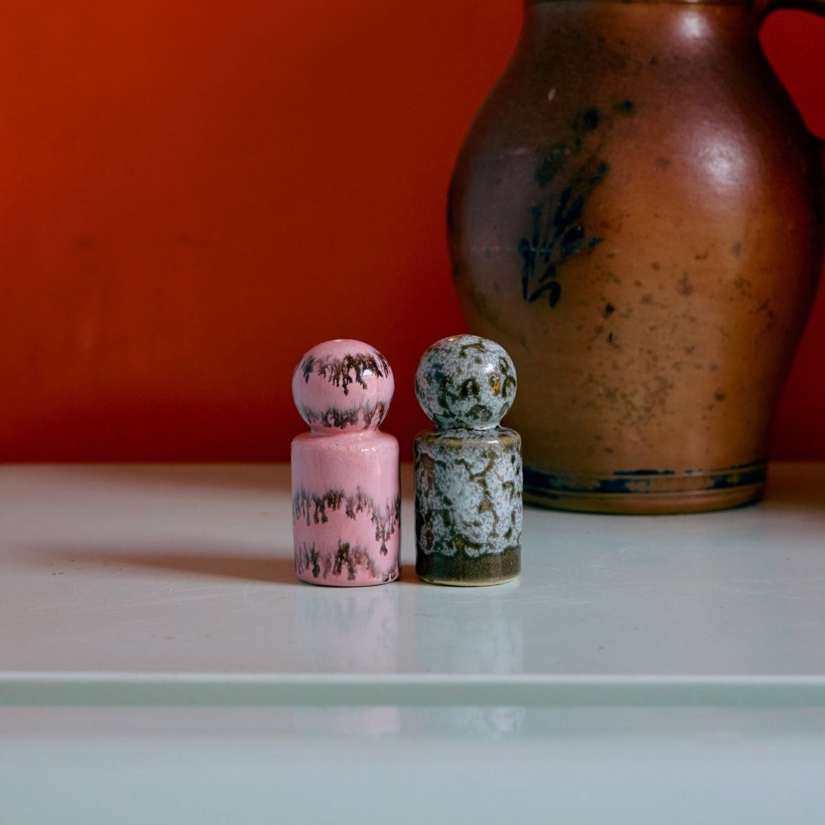 70s Ceramics Pepper & Salt Shakers - Baroque