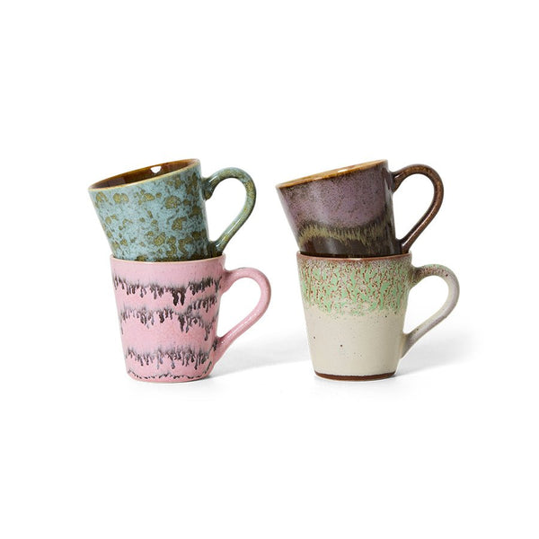 70s Ceramics Espresso Mugs Set - Brutalism