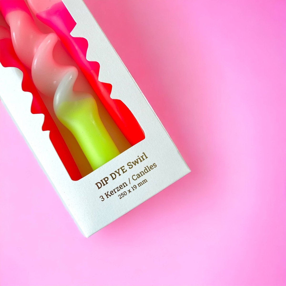 Dip Dye Swirl Candles - Set of 3 - Lollipop Flowers