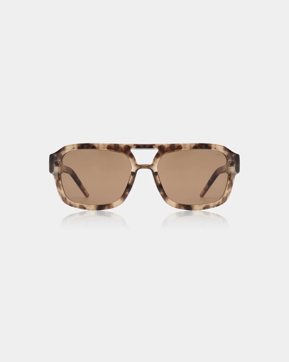 A pair of Kaya sunglasses by A. Kjaerbede with round frames and dark tinted lenses, featuring a stylish and modern design.