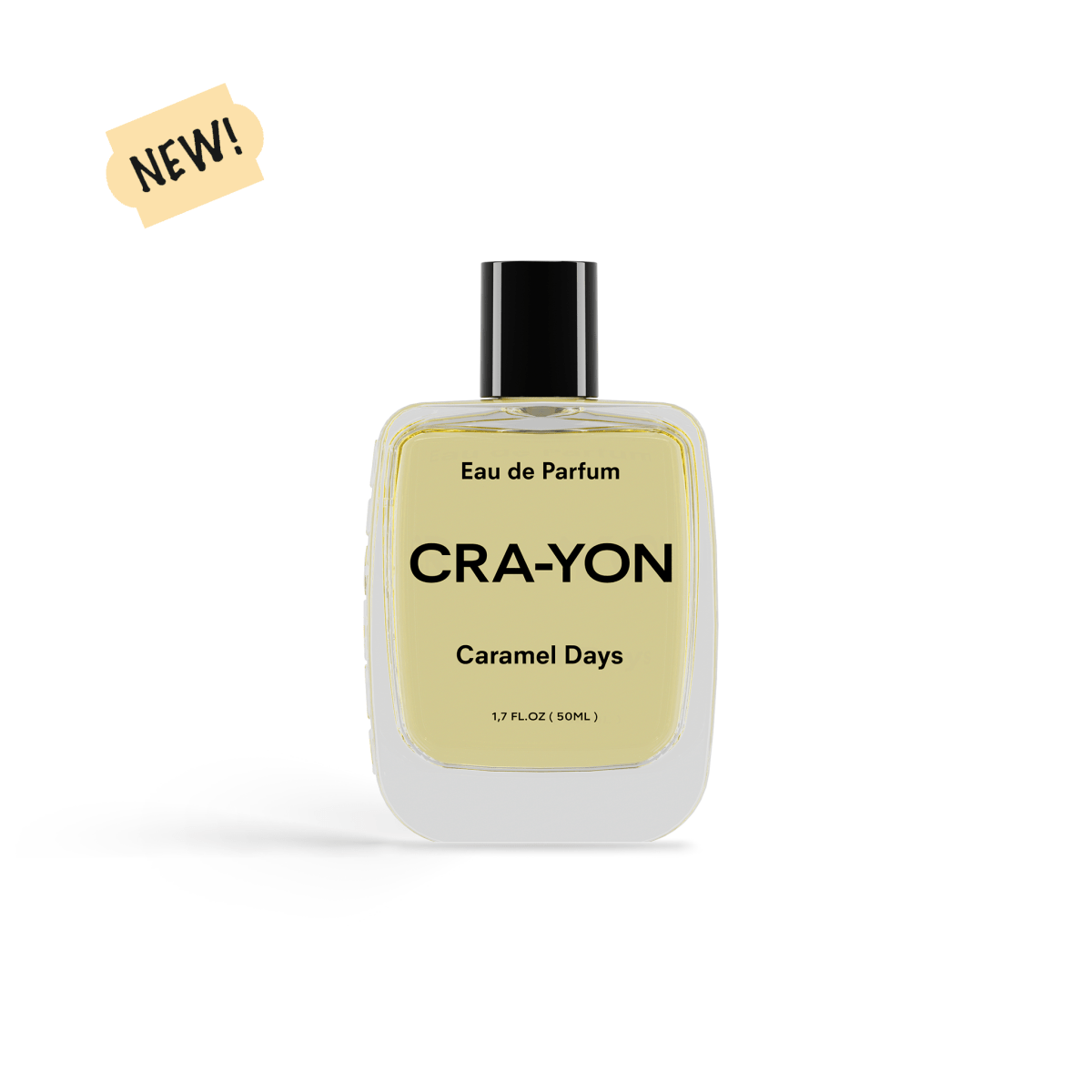 CRA-YON Caramel Days Eau de Parfum 50ml, a luxurious perfume bottle with caramel-colored liquid and elegant packaging.