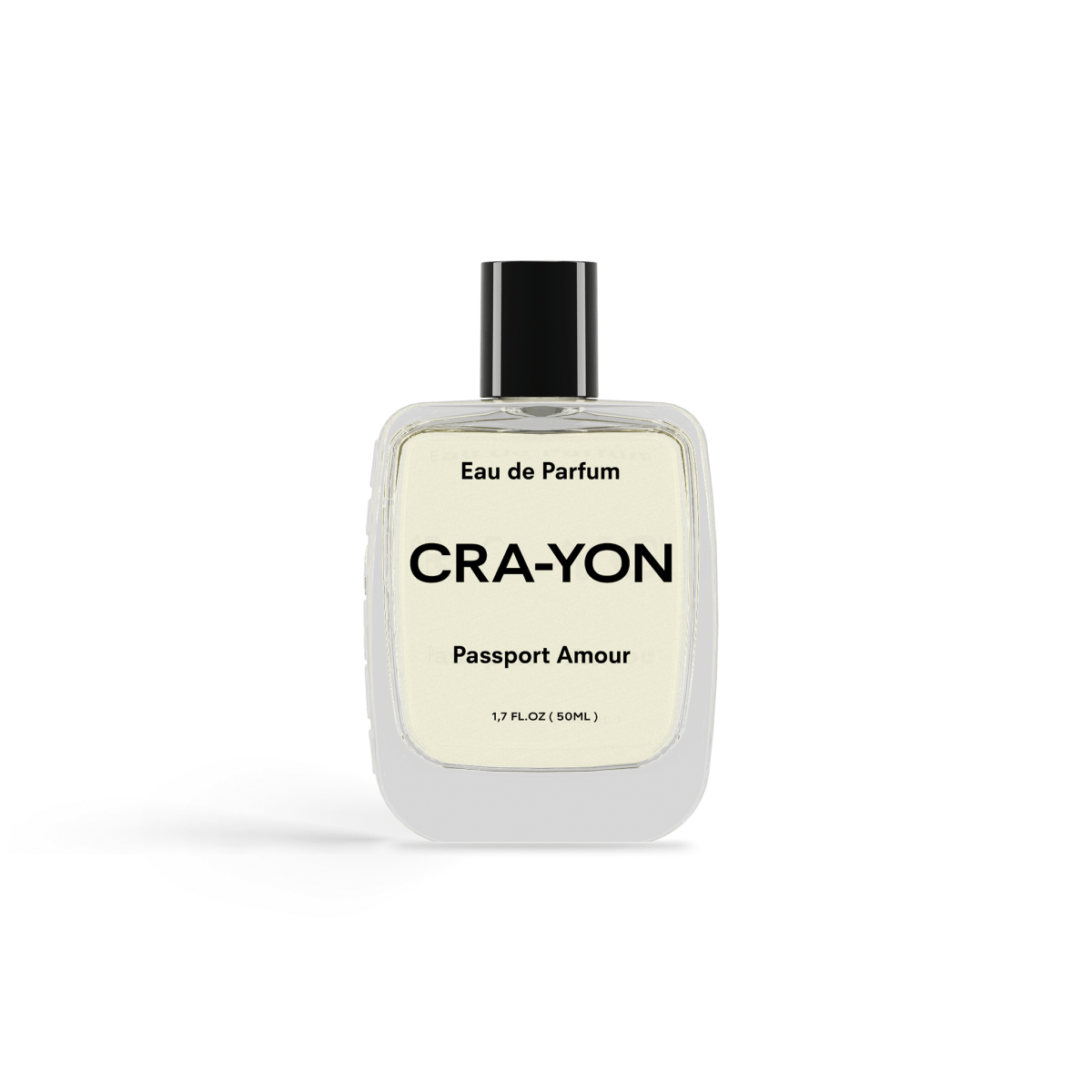 CRA-YON Passport Amour Eau de Parfum 50ml perfume bottle with elegant packaging and sleek design.
