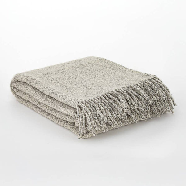 Paris Bouclé Wool Throw - Ivory