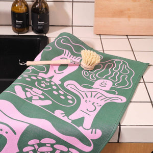 Mushrooms Woven Cotton Tea Towel