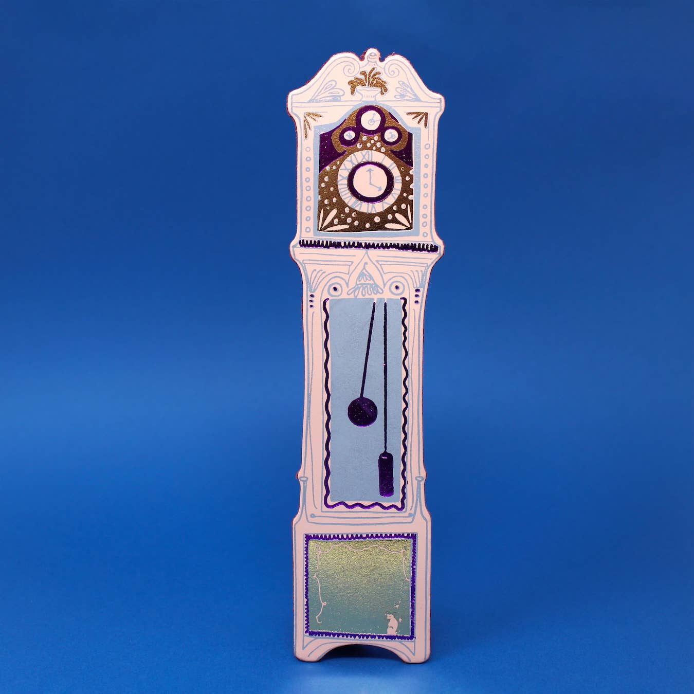 Grandfather Clock Bookmark: Pale Pink