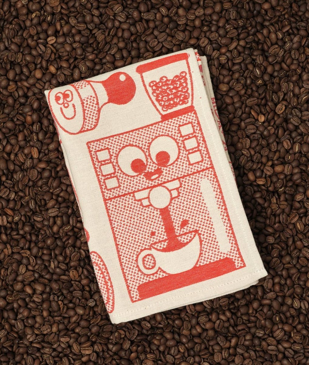 Kaffeezeit Geschirrtuch Rot/Beige