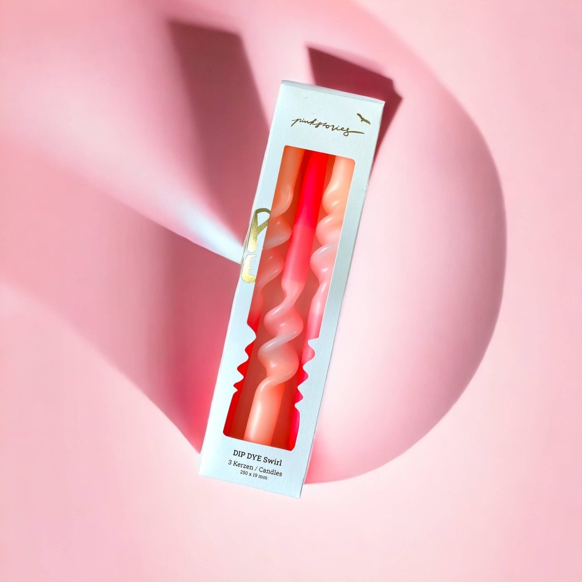 Dip Dye Swirl Candles - Set of 3 - Flamingo Wedding