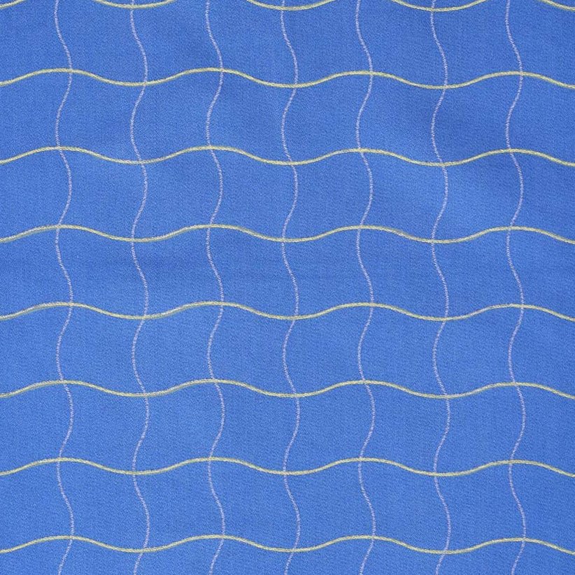 Wave Grid Blue Woven Cotton Tea Towel
